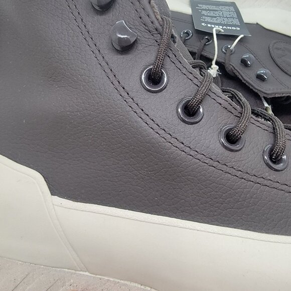 🤩Converse  Sz 9 Women Chunky Shoes Chuck Taylor All Star leather boots Brown Ne - Picture 7 of 11